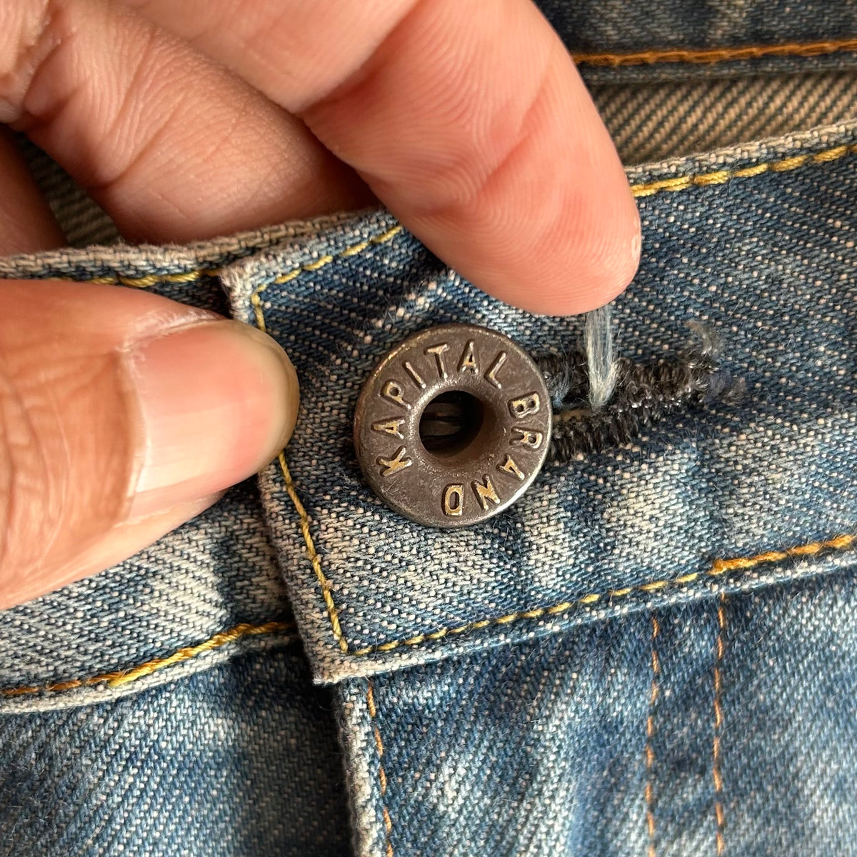 KAPITAL KOUNTRY OKABILLY FLARED PATCHWORK DENIM ‘BLUE’