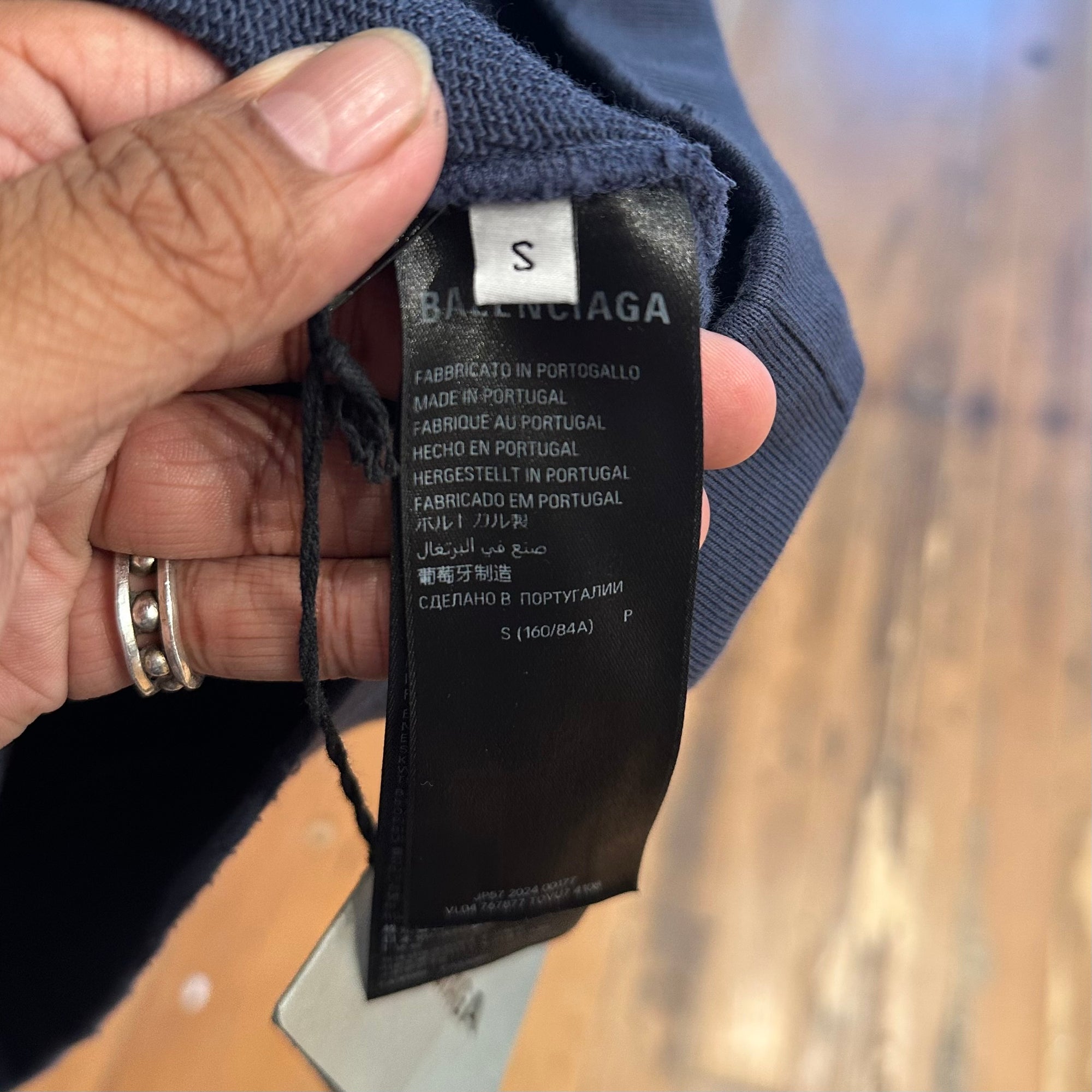 BALENCIAGA FW24 BB CRYPTO LOGO HOODIE ‘NAVY’