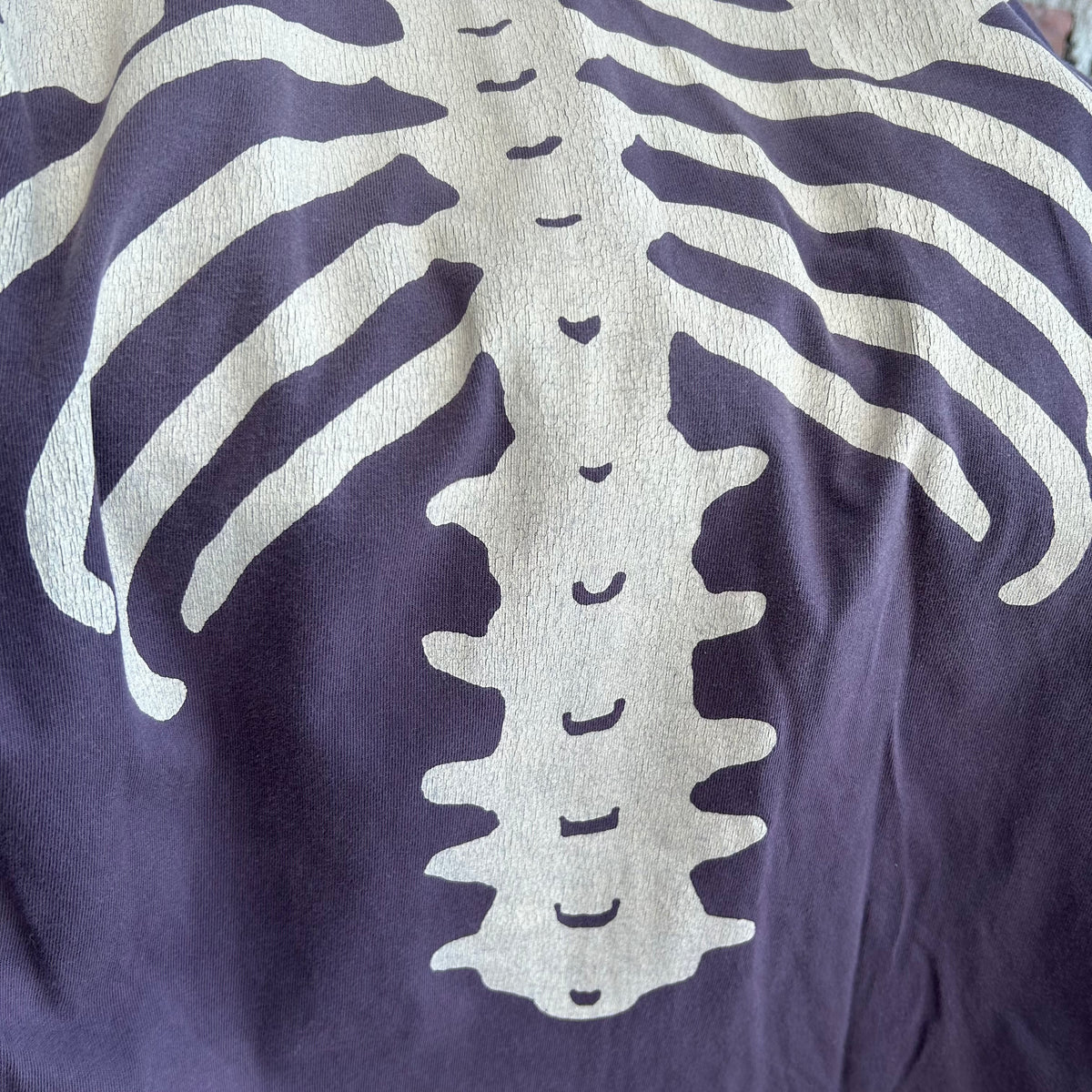 KAPITAL KOUNTRY OVERSIZED 2-TONE BONES TEE ‘BLACK/PURPLE’