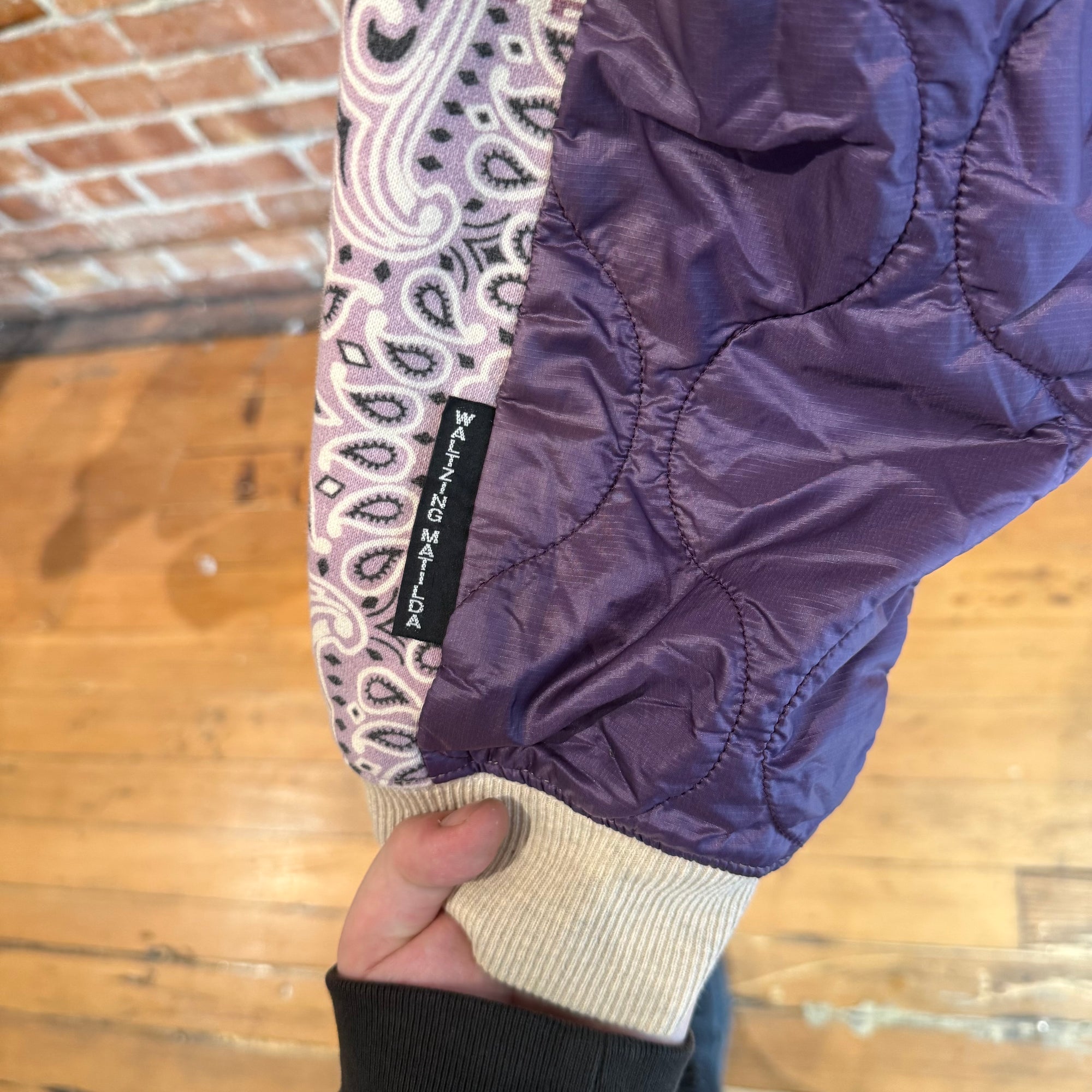 KAPITAL BANDANA BOMBER LINER CREWNECK ‘PURPLE’