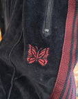 NEEDLES VELOUR STRAIGHT TRACK PANTS ‘BLACK’
