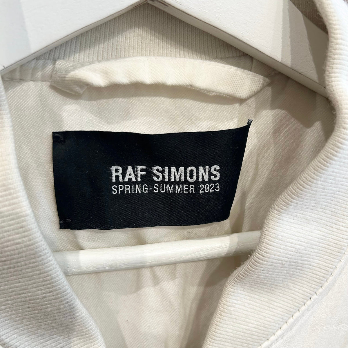 RAF SIMONS SS23 LEATHER SMALL BOMBER JACKET ‘WHITE’