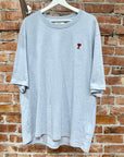 AMI PARIS HEART LOGO HEATHER TEE ‘BLUE’