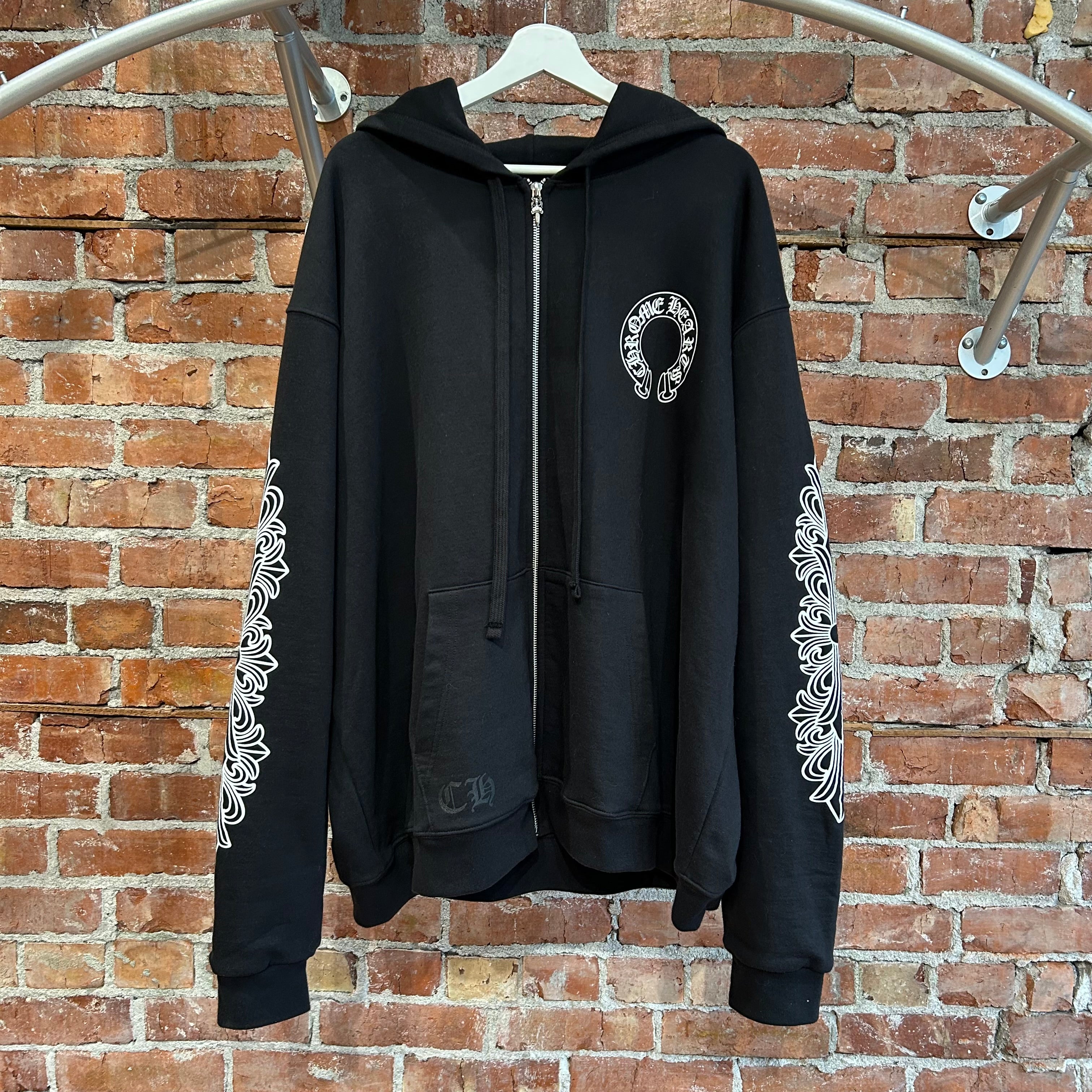 CHROME HEARTS HORSESHOE FLORAL THERMAL ZIP HOODIE 'BLACK' – Sadō Room