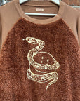 KAPITAL GRIZZLY FLEECE SMILEY CREWNECK ‘TERRACOTTA’