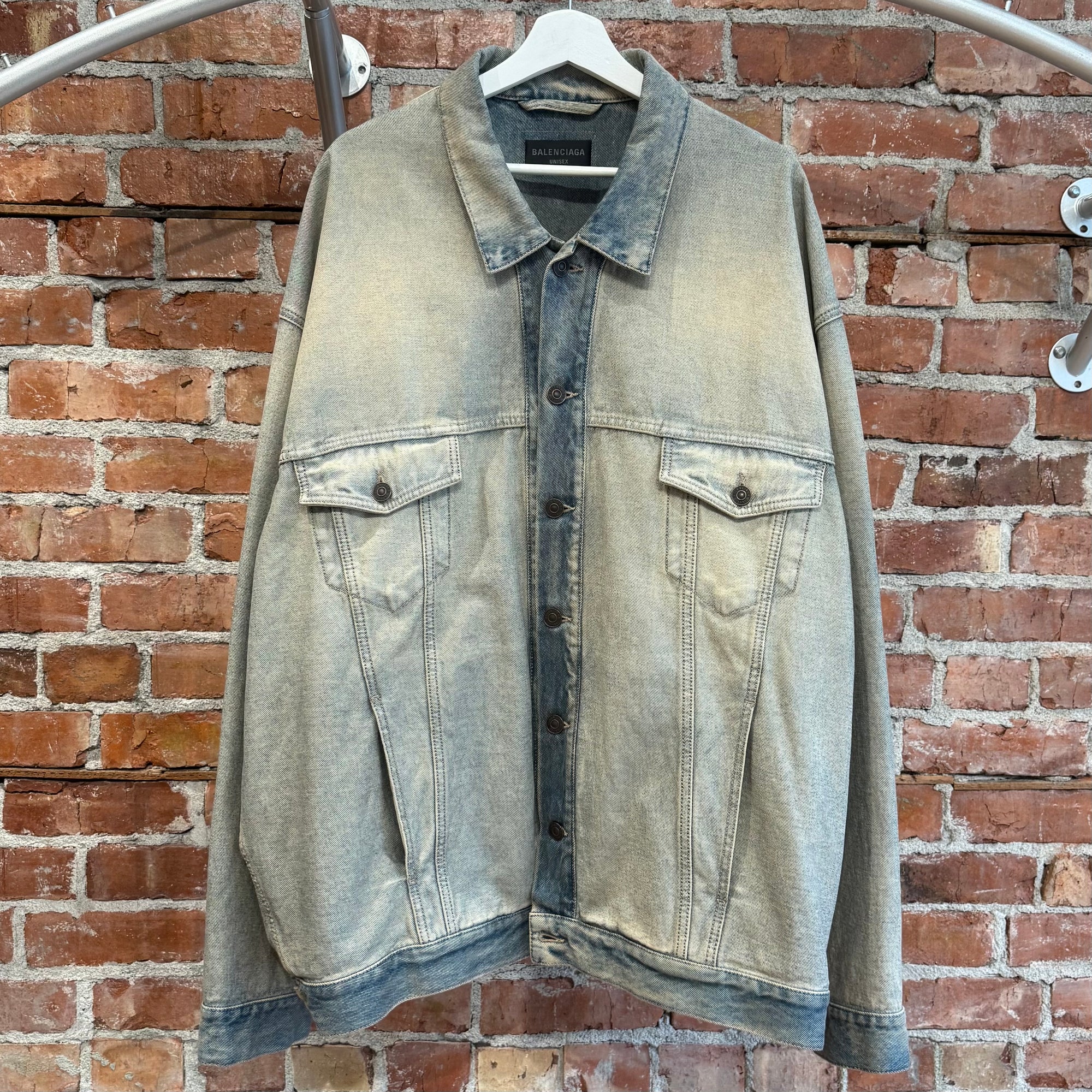 BALENCIAGA FW23 REVERSIBLE OVERSIZED DENIM JACKET ‘VINTAGE BLUE’