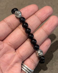 CHROME HEARTS 10MM OBSIDIAN 5-BEAD BRACELET ‘BLACK’