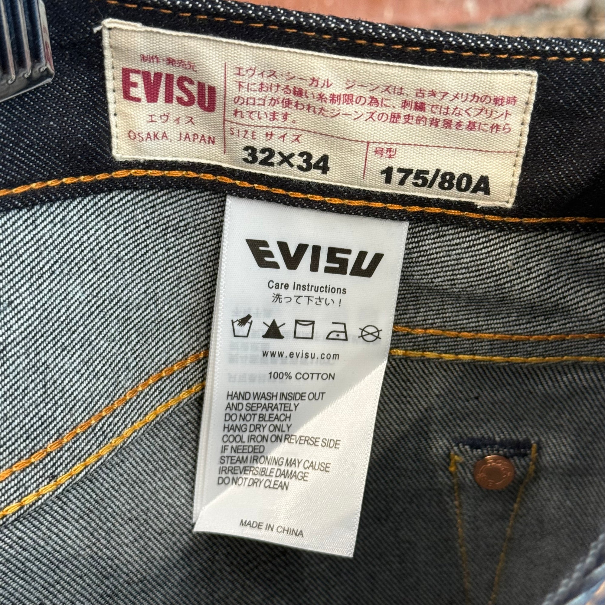 EVISU LOT 2000 DIACOCK PRINT DENIM 'INDIGO/BLACK'