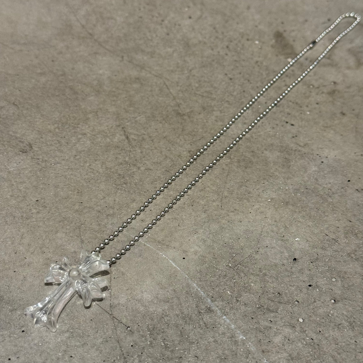 CHROME HEARTS SILICHROME CROSS NECKLACE ’CLEAR’