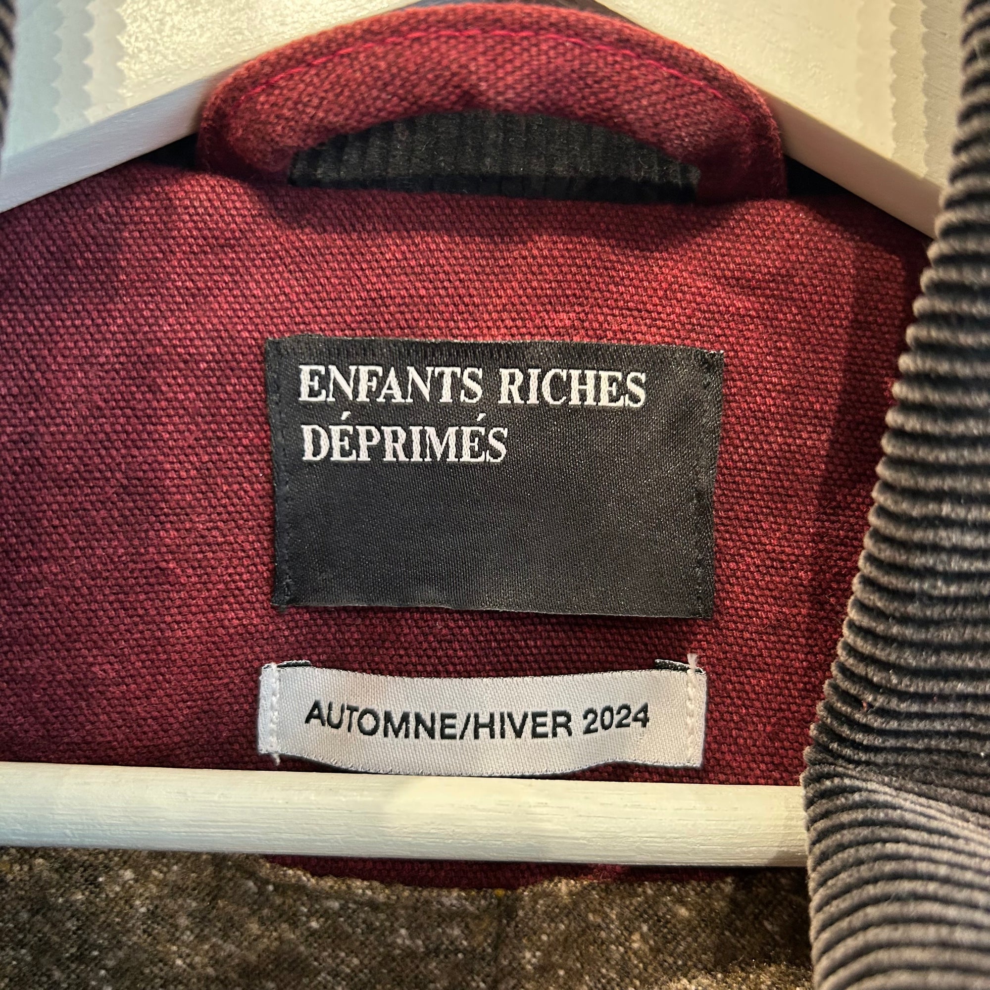 ENFANTS RICHES DEPRIMES FW24 DISTRESSED WORK JACKET ‘BURGUNDY’