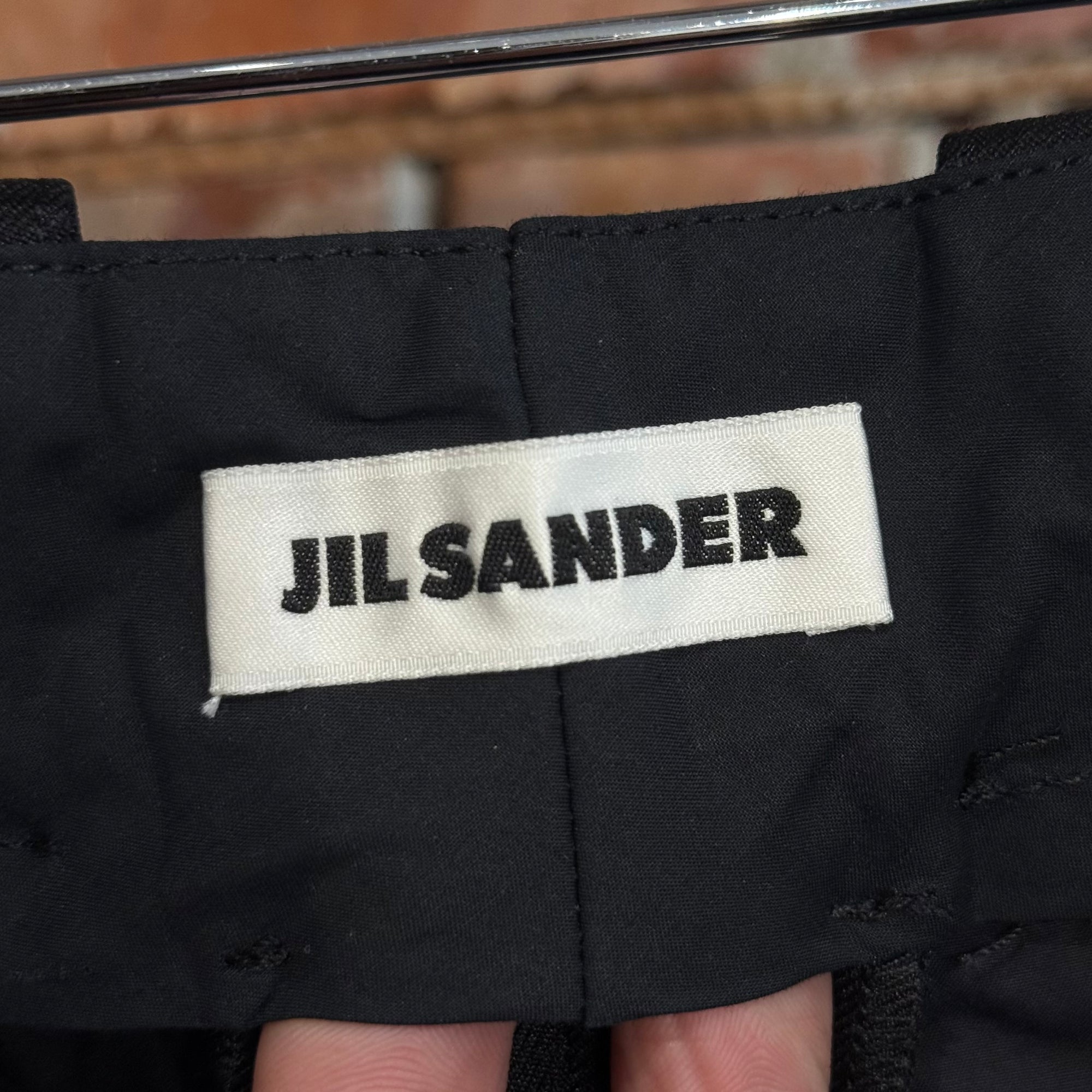 JIL SANDERS ARTICULATED PLEAT TROUSERS ‘BLACK’
