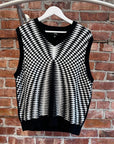 STUSSY SPIRAL CHECKERED SWEATER VEST ‘BLACK/WHITE’