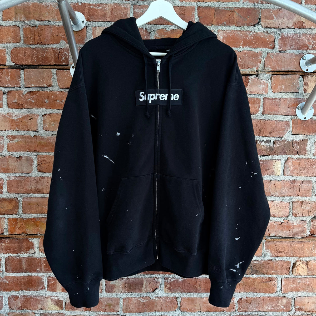 SUPREME SS26 MM6 MAISON MARGIELA BOX LOGO ZIP HOODIE ‘BLACK’