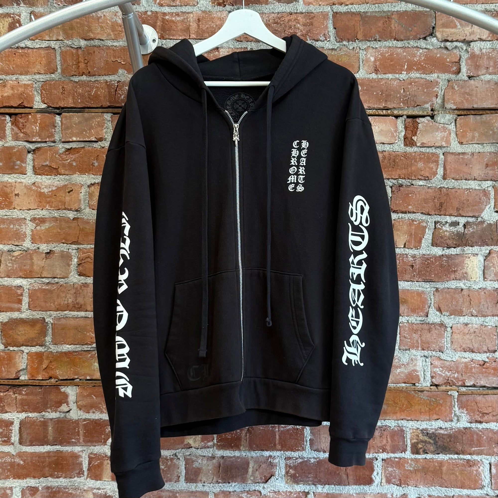 CHROME HEARTS VERTICAL LOGO ZIP HOODIE ’BLACK’
