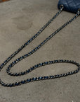 CHANEL QUILTED CAVIAR MINI WALLET BAG ON CHAIN ‘NAVY’
