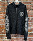 CHROME HEARTS MONOGRAM CEMETERY ZIP HOODIE ‘BLACK’