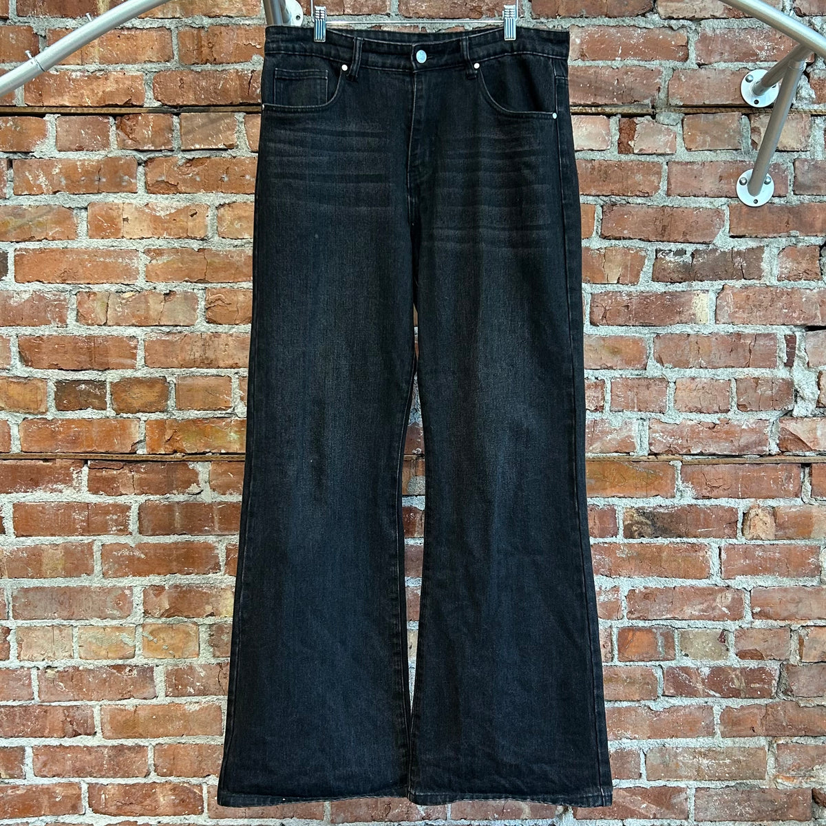 BASKETCASE STRAIGHT LEG FLARED DENIM ‘BLACK’
