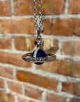 VIVIENNE WESTWOOD BIG ORB SILVER NECKLACE “BLUE”