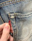 EVISU VINTAGE BIG E THRASHED DENIM ‘LIGHT BLUE’