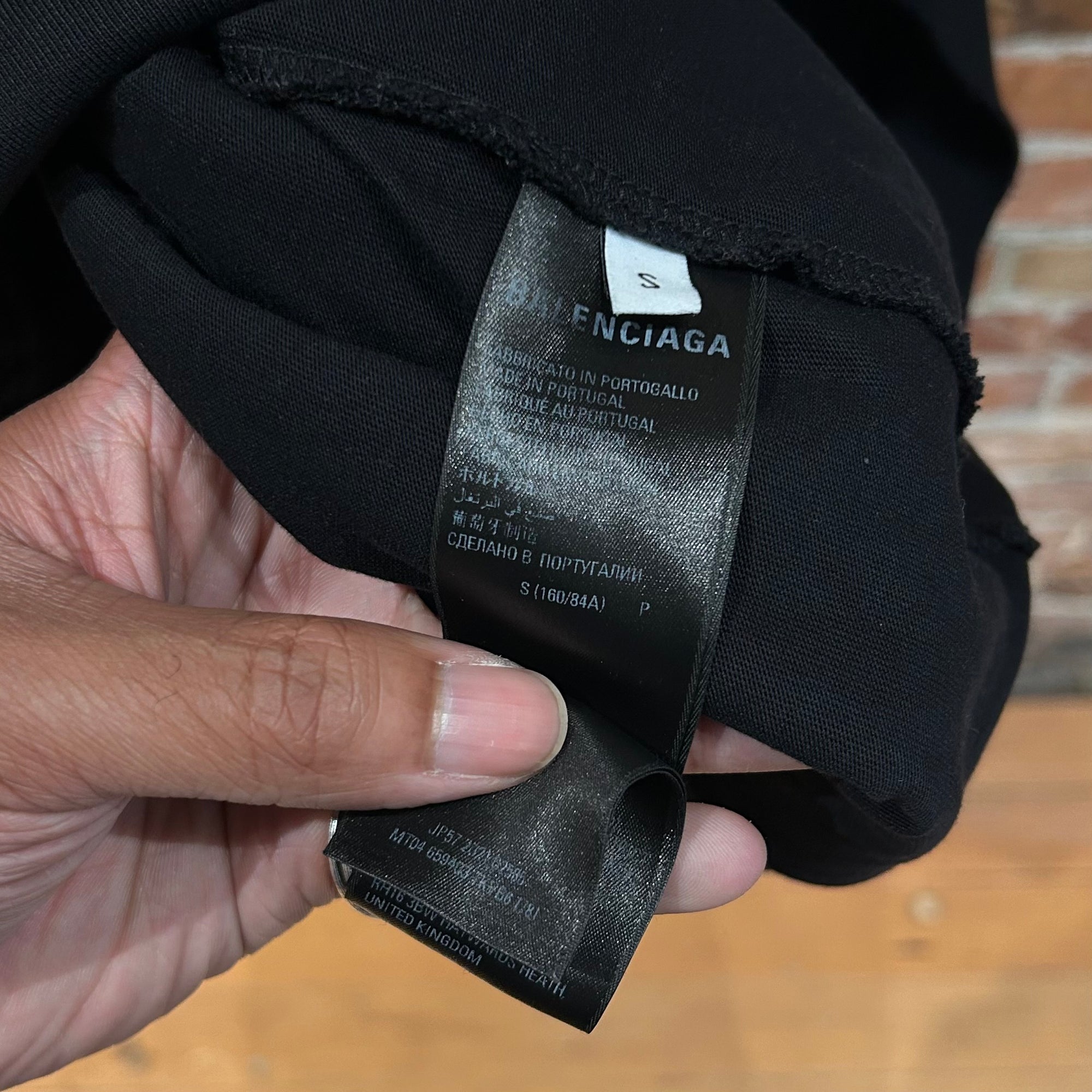 BALENCIAGA FW21 DESTROYED DUAL-LAYER HOODIE ‘BLACK’