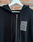 CHROME HEARTS EYE CHART MULTI-LOGO ZIP HOODIE ’BLACK’