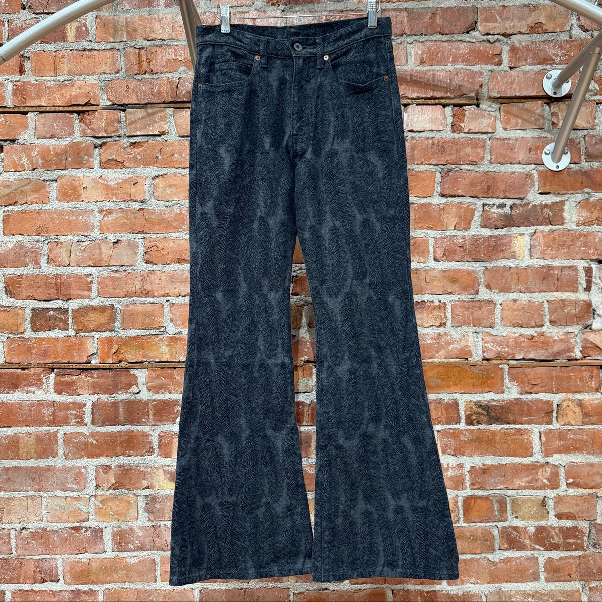 KAPITAL 12OZ 5P FLARED FEATHER PRINT DENIM ‘DARK BLUE’