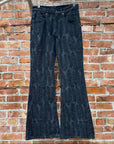 KAPITAL 12OZ 5P FLARED FEATHER PRINT DENIM ‘DARK BLUE’