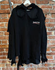 BALENCIAGA FW21 DESTROYED KNIT CAMPAIGN HOODIE ‘BLACK’