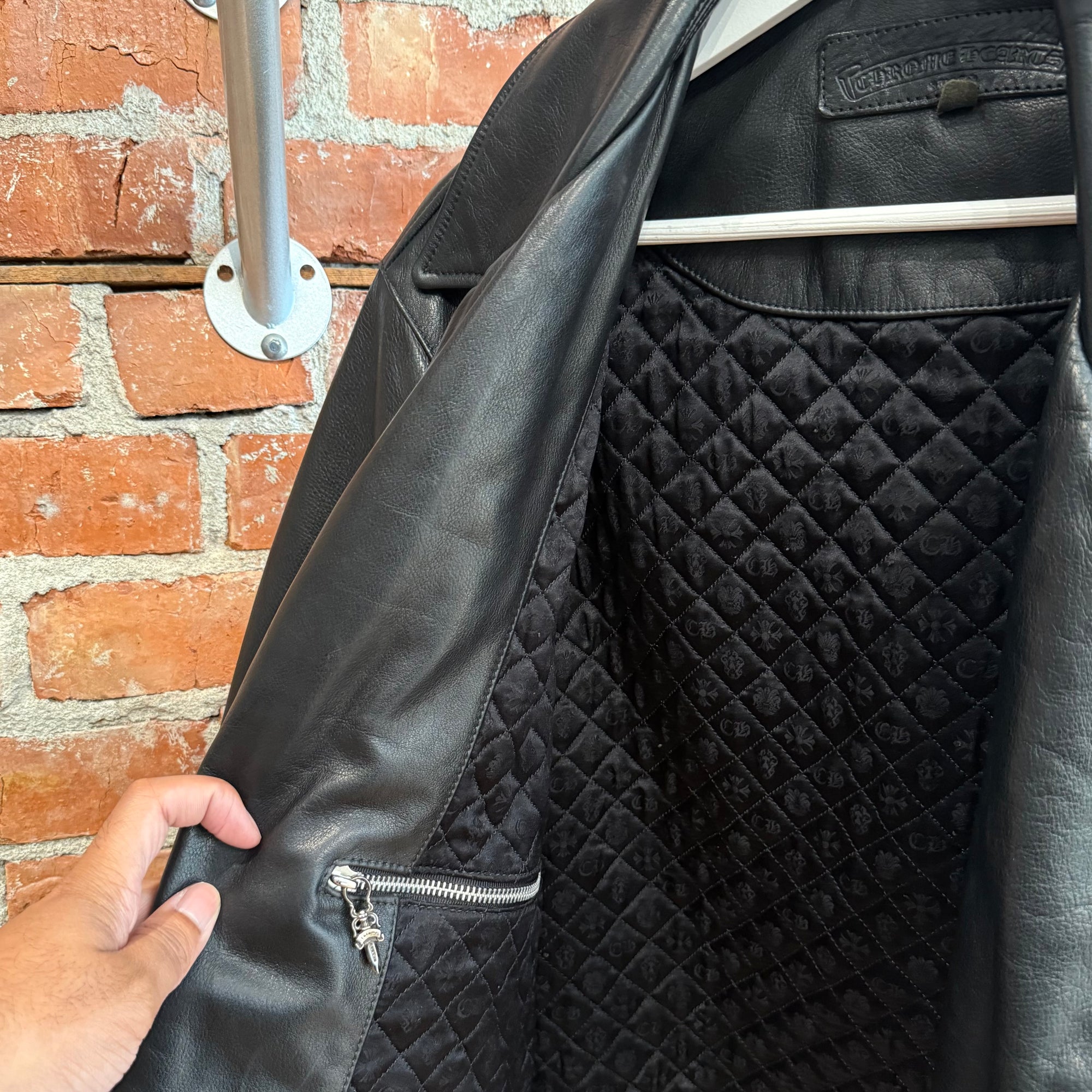 CHROME HEARTS VINTAGE JJ DEAN LEATHER JACKET ‘BLACK’
