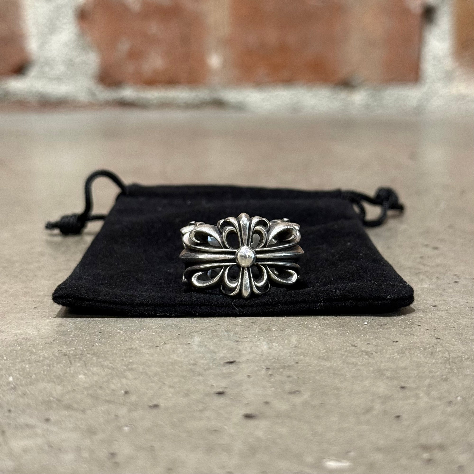 CHROME HEARTS DOUBLE FLORAL RING ‘SILVER’