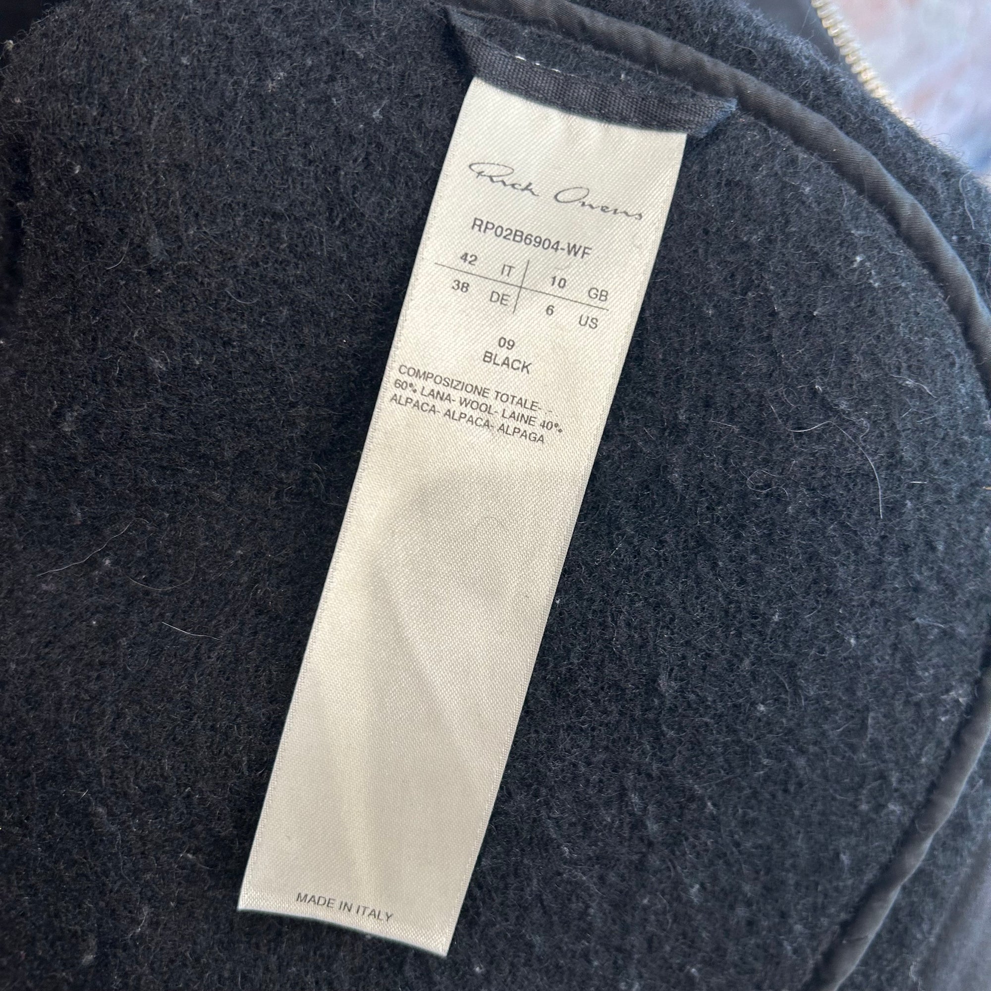 RICK OWENS FW22 STROBE WOOL SEALED TRENCH COAT ‘BLACK’