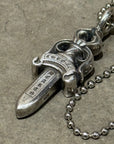 CHROME HEARTS BLACK DIAMOND DOUBLE DAGGER NECKLACE ‘SILVER’