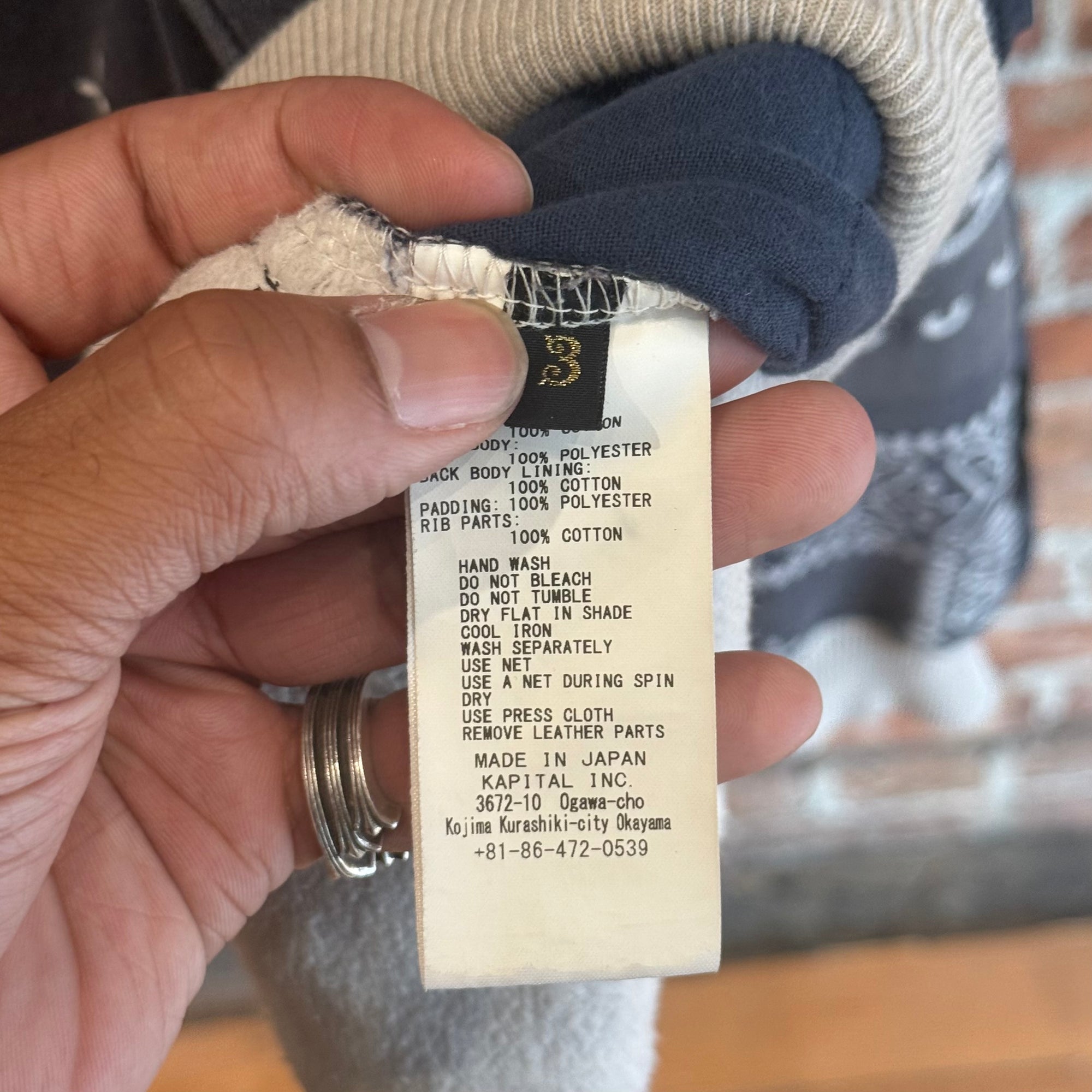 KAPITAL HYBRID BOMBER BANDANA ZIP UP HOODIE ‘NAVY’