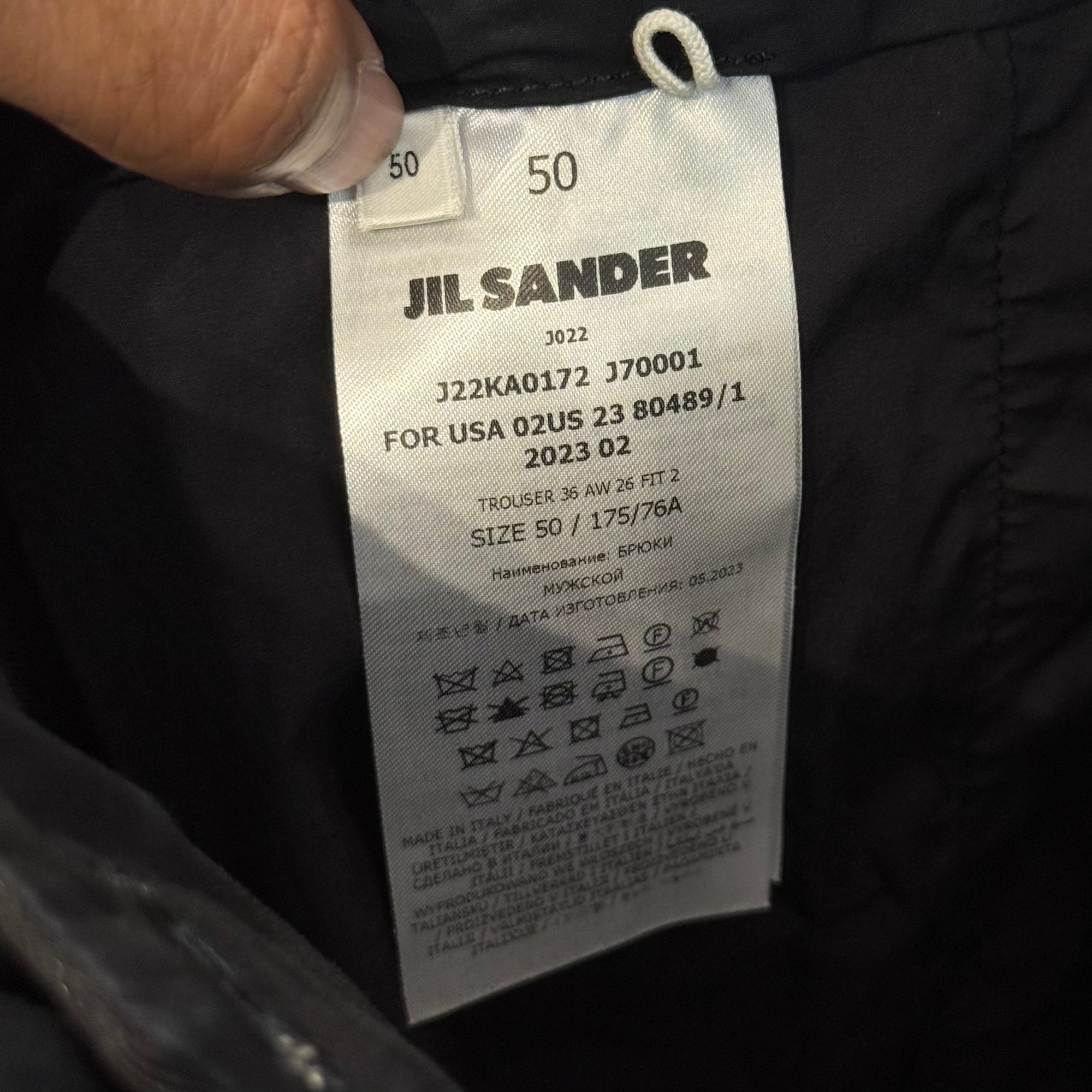 JIL SANDERS ARTICULATED PLEAT TROUSERS ‘BLACK’