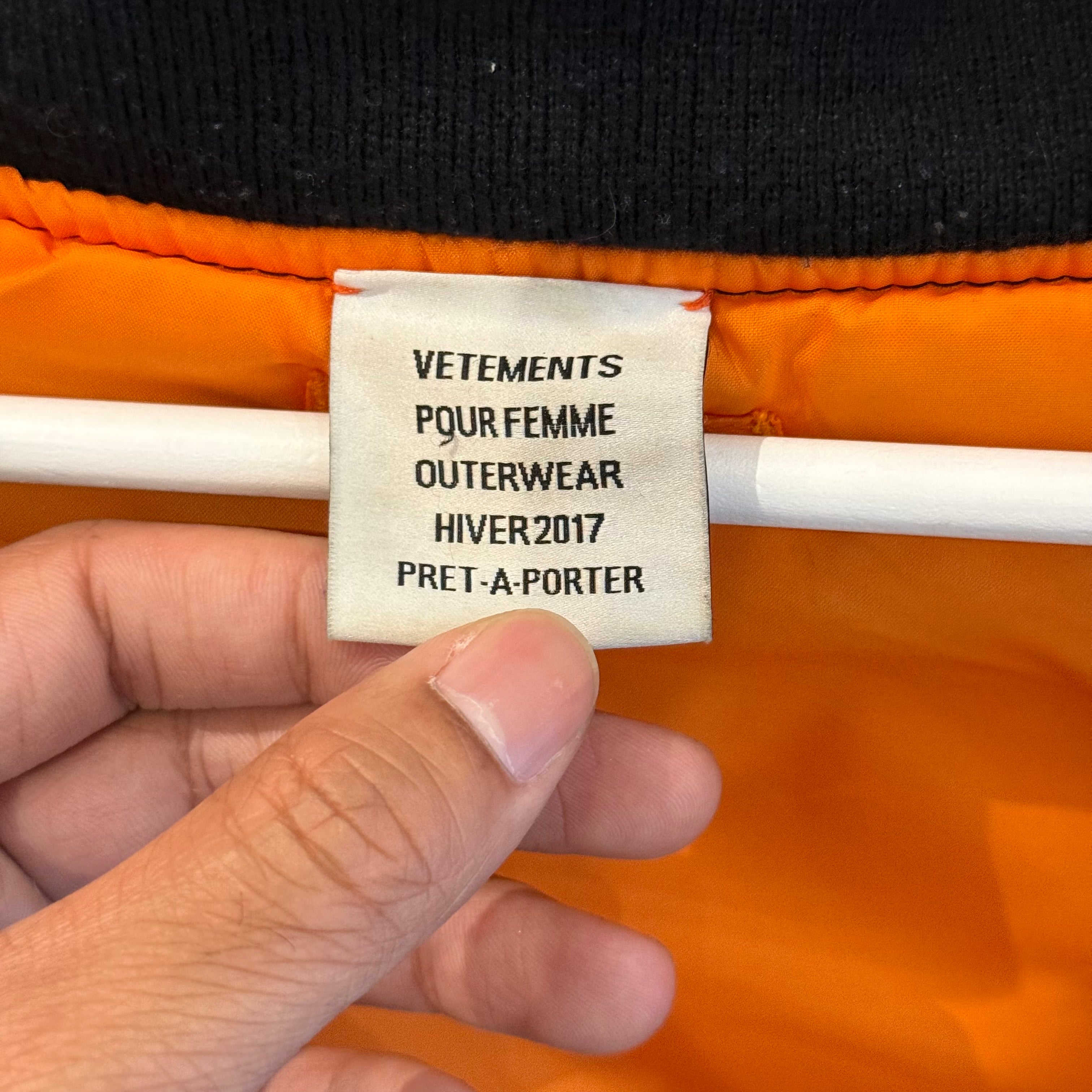 VETEMENTS AW16 REWORKED MA-1 BOMBER JACKET 'BLACK' – Sadō Room