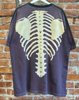KAPITAL KOUNTRY OVERSIZED 2-TONE BONES TEE ‘BLACK/PURPLE’