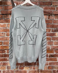OFF-WHITE STENCIL LOGO KNIT SWEATER ‘SLATE BLUE’