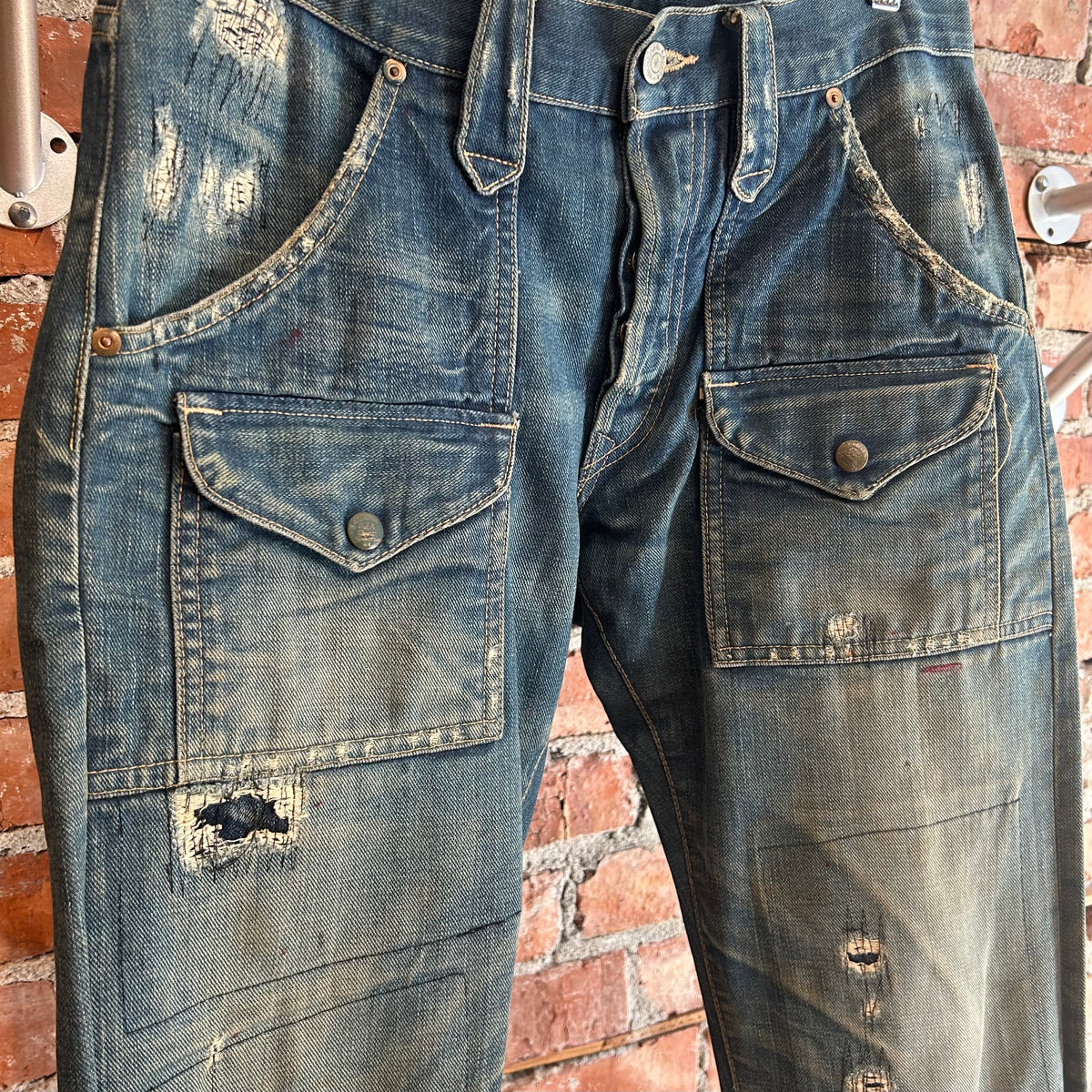 RALPH LAUREN DOUBLE RL BUSH CARGO CONCH DENIM ‘MUD WASH’
