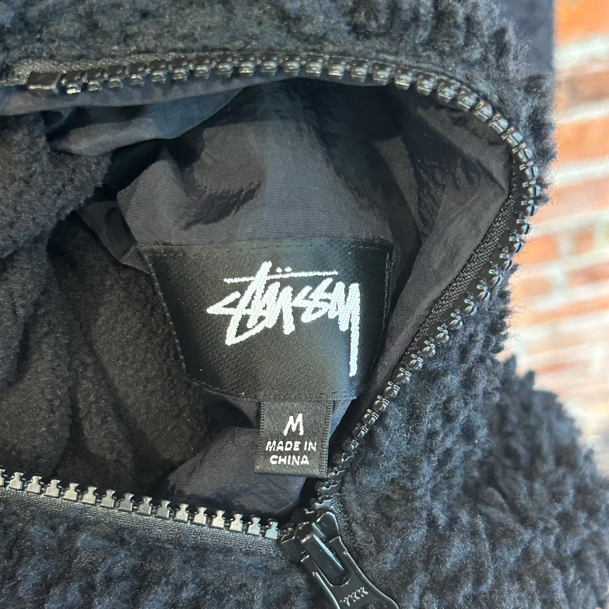 STUSSY REVERSIBLE FLEECE BOMBER JACKET ‘BLACK’
