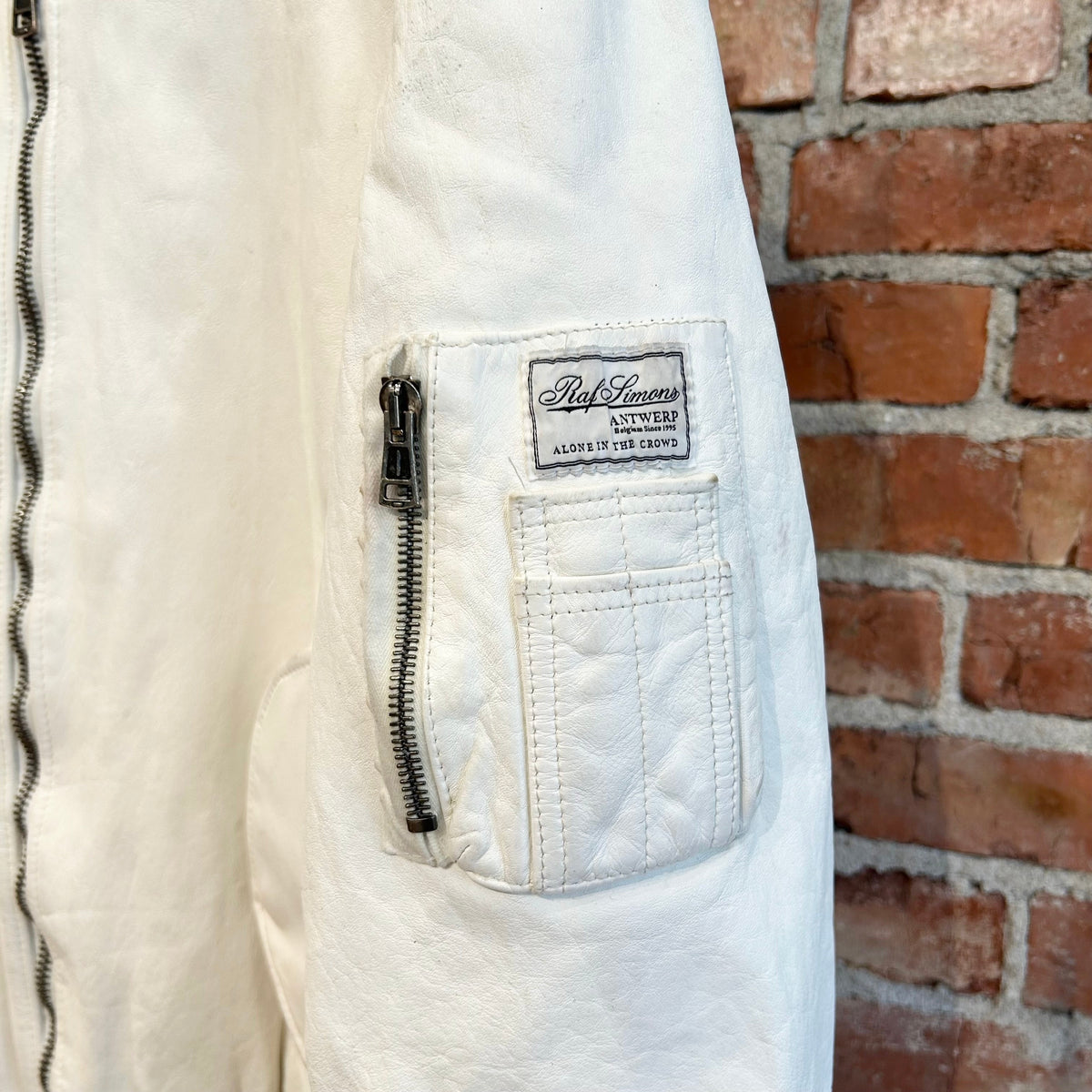 RAF SIMONS SS23 LEATHER SMALL BOMBER JACKET ‘WHITE’