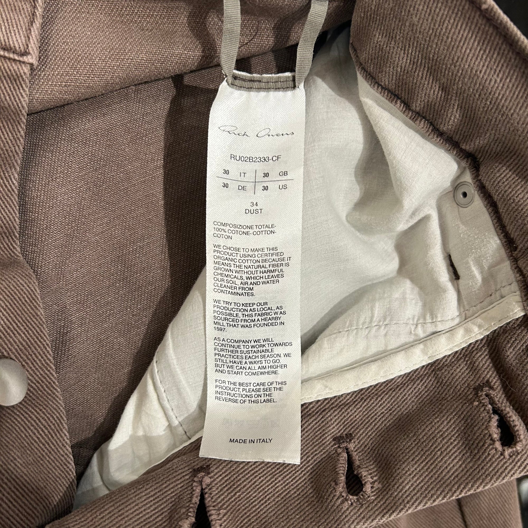 RICK OWENS FW22 STROBE GETH DENIM ‘DUST’