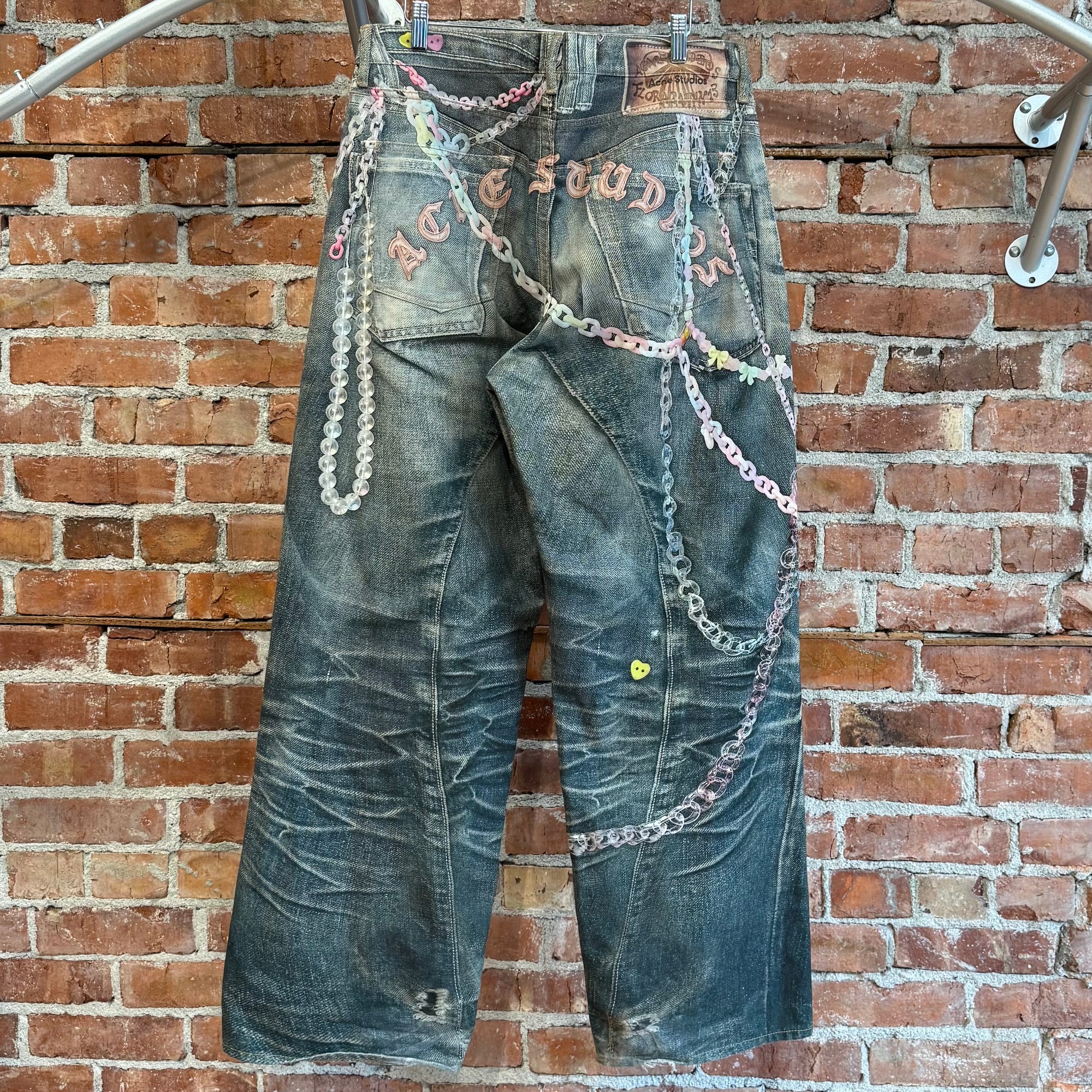 ACNE STUDIOS 1981M TROMPE L’OEIL CHAIN JEANS ‘MULTI’