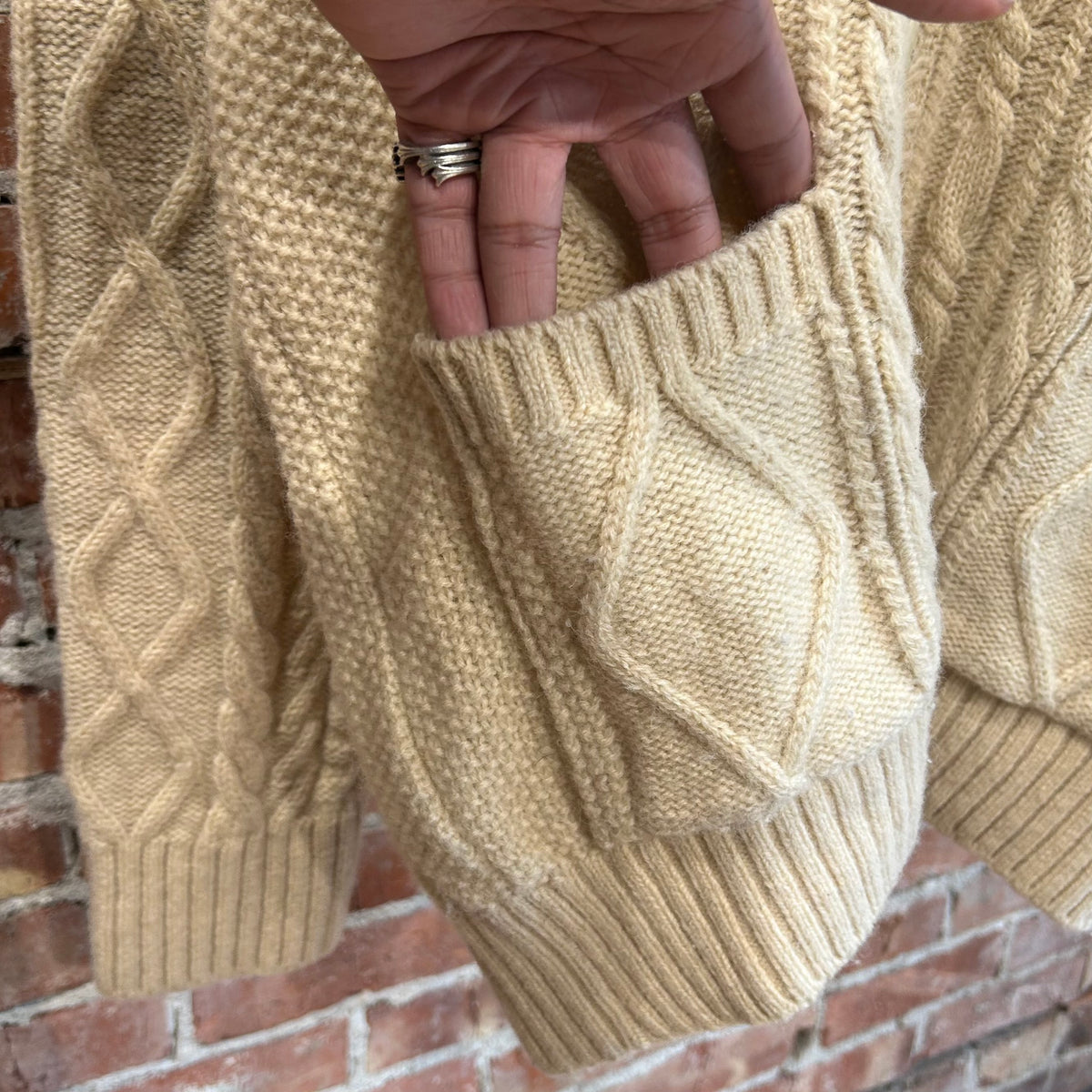 KAPITAL 5G KNIT SMILEY CARDIGAN ‘CREAM’