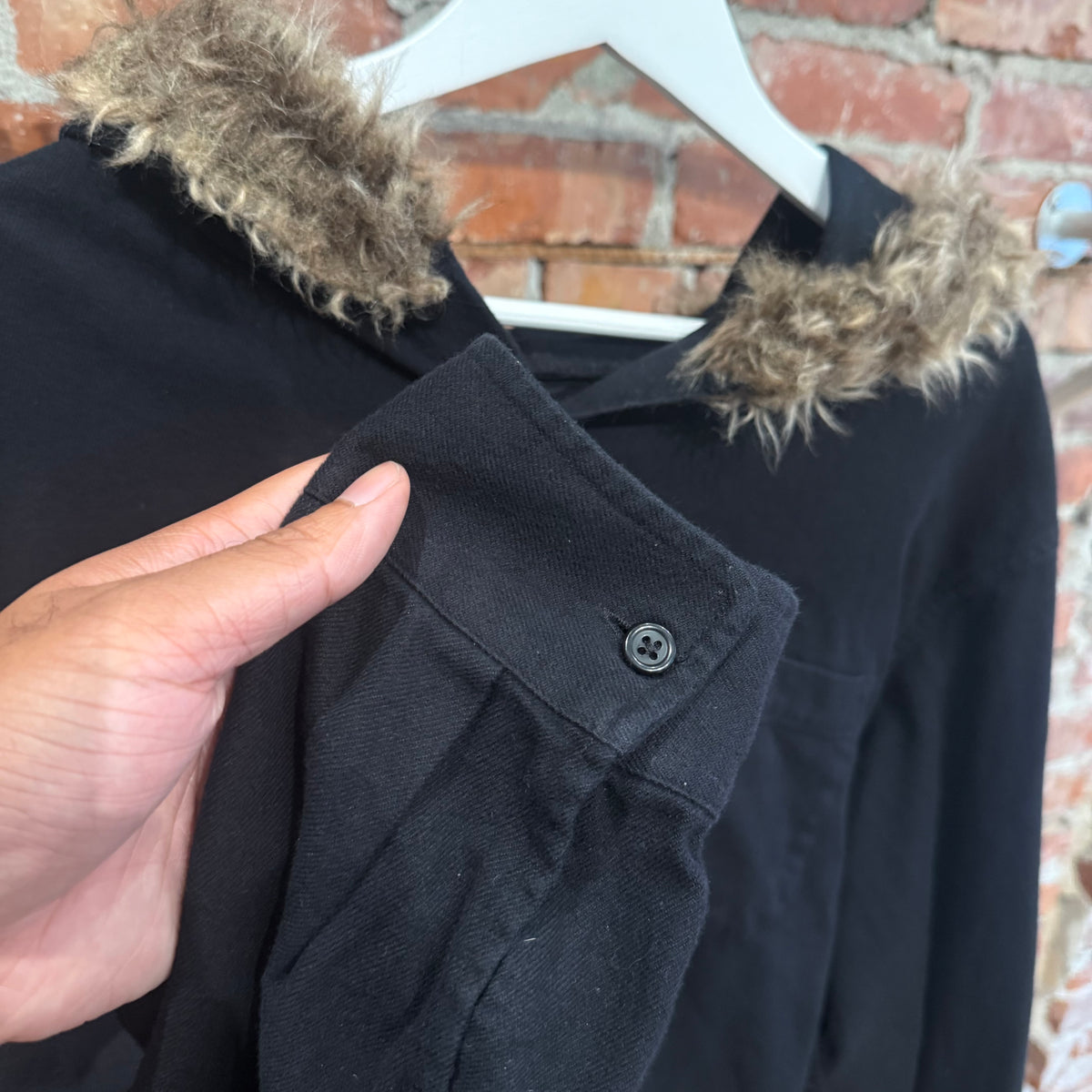 SUPREME FW24 FUR HOODED FLANNEL ‘BLACK’