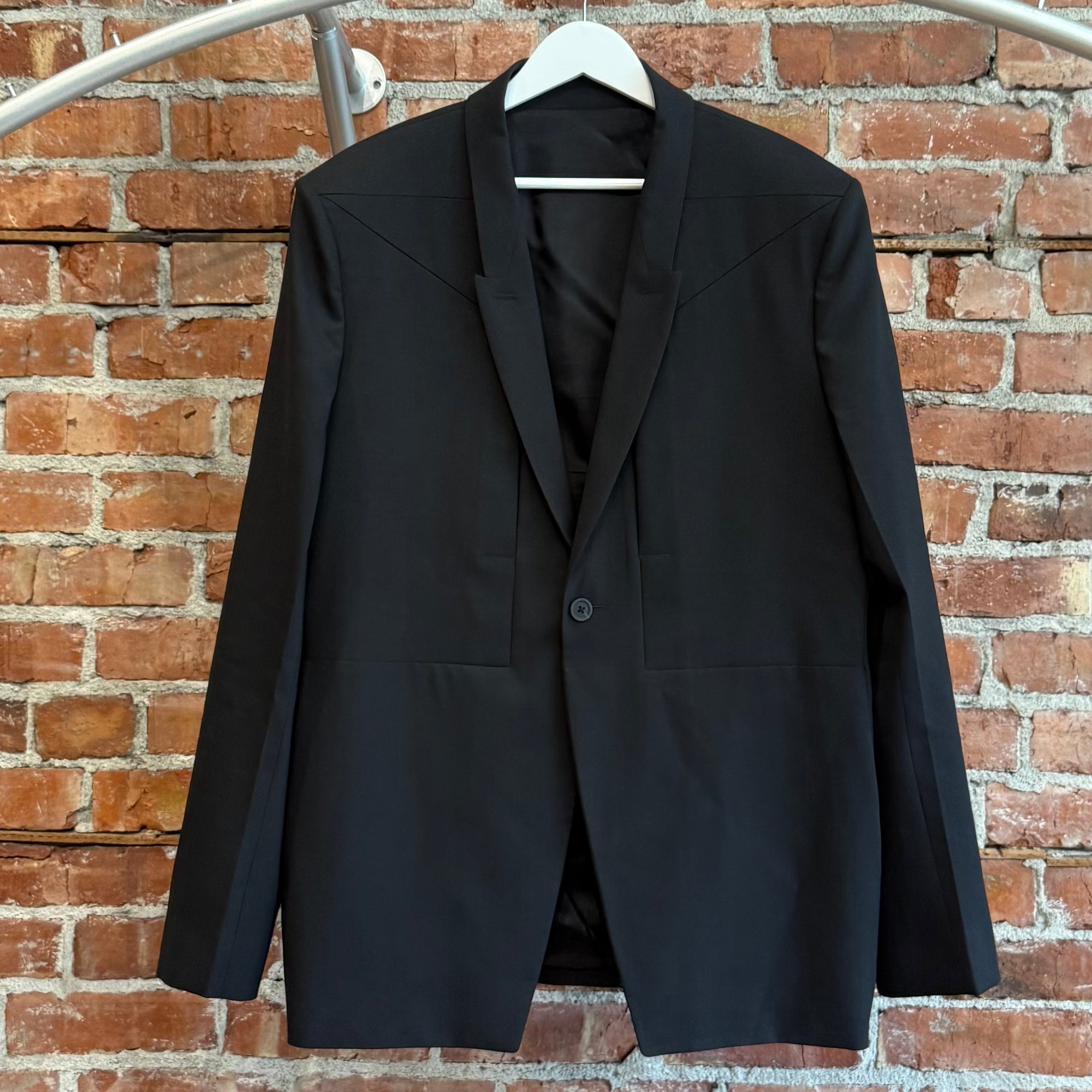RICK OWENS FW23 LUXOR FOGPOCKET BLAZER ‘BLACK’