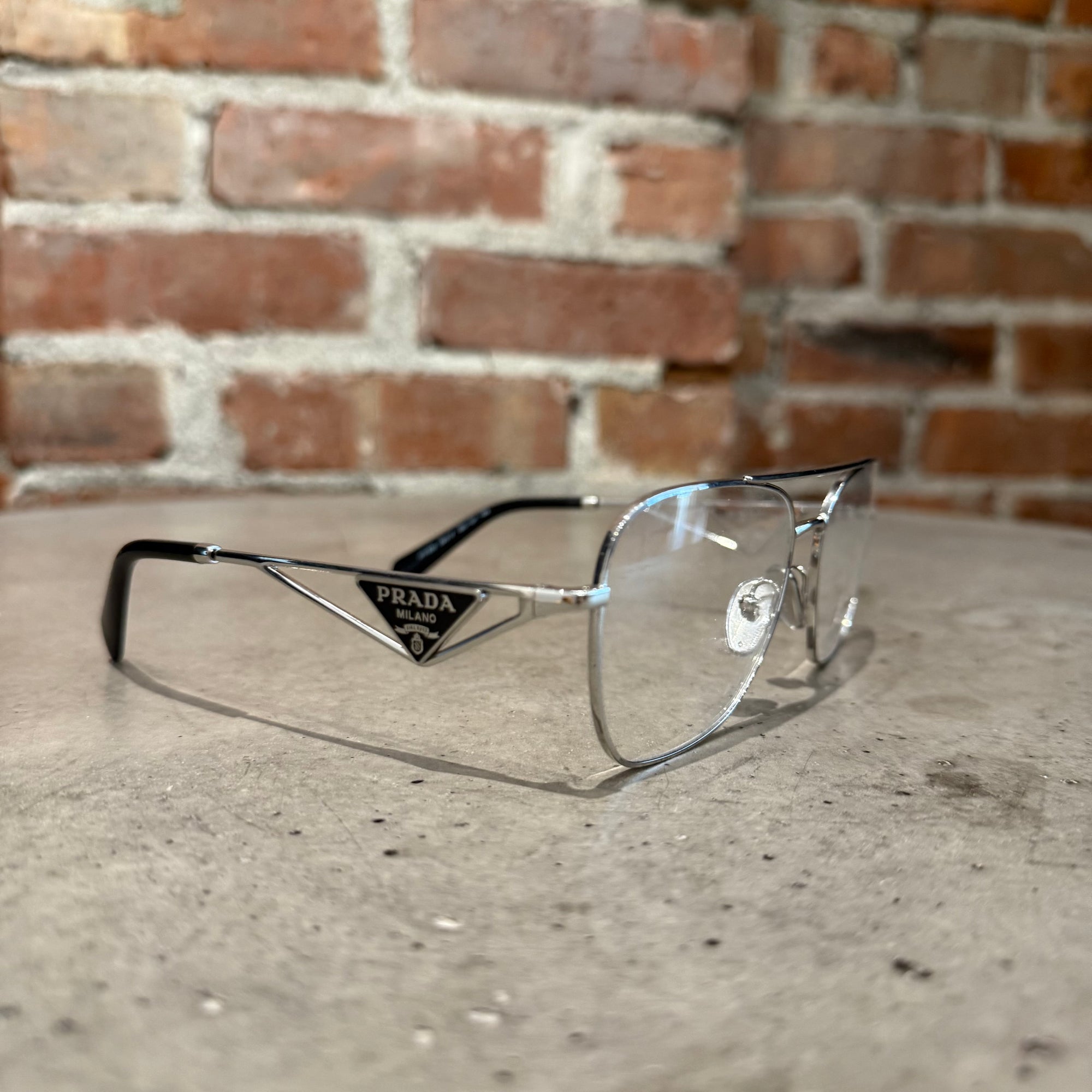 PRADA VPR B50 CLEAR GLASSES ‘SILVER’
