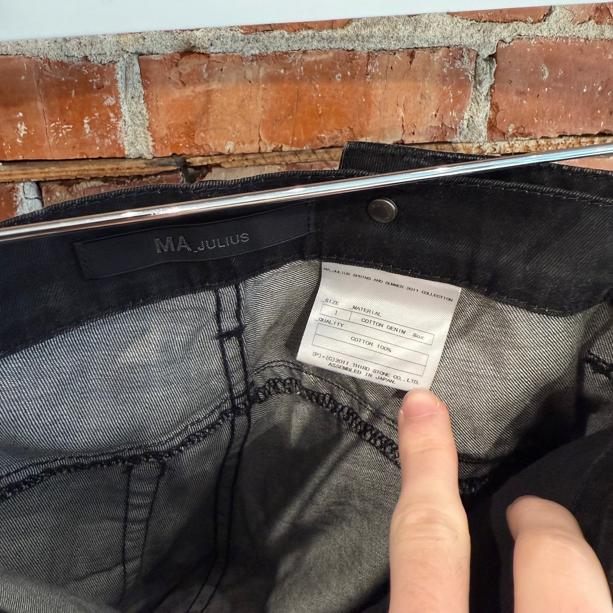 MA_JULIUS AIRCUT DOUBLE LAYER COTTON DENIM ‘BLACK’