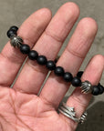 CHROME HEARTS CROSSBALL BEADED 3-BALL BRACELET ‘BLACK’