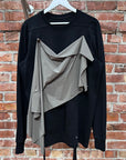RICK OWENS SS19 BABEL DRAPE SWEATSHIRT ‘BLACK’