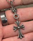 CHROME HEARTS TINY CROSS W/ CROSSBALL ‘SILVER’